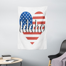 Heart Shaped USA Flag State Tapestry