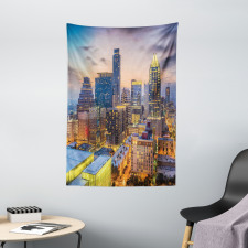 Urban Outdoor Scene at Dusk Tapestry