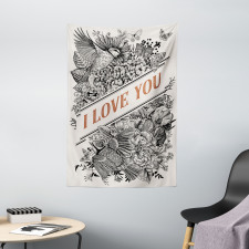 Engraved Flowers Tapestry