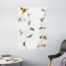 Hummingbird Sunflowers Tapestry