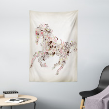 Floral Horse Paisley Tapestry