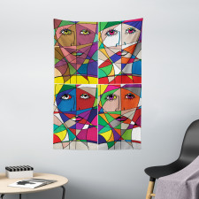 Woman Face in Glass Tapestry