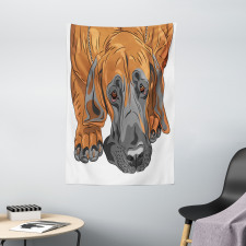 Sad Looking Dog Cartoon Tapestry