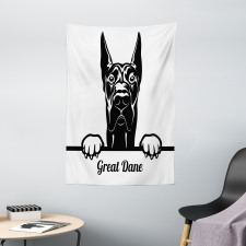 Peeking Big Breed Dog Tapestry