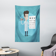 Doctor Holding Eyeglasses Tapestry