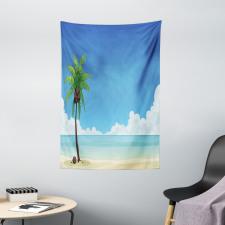 Exotic View Tree and Coconuts Tapestry