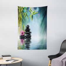 Hibiscus Bamboo on Water Tapestry