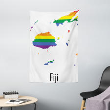 Rainbow Map Design Wording Tapestry