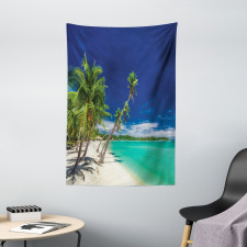 Exotic Beach and Coconut Trees Tapestry