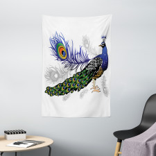 Wild Peacock Feather Tapestry