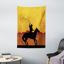 Cowboy on Horse Shade Tapestry