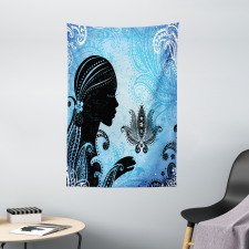 Girl Lotus Art Tapestry