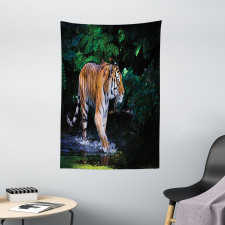 Wild Jungle Tiger Tree Tapestry