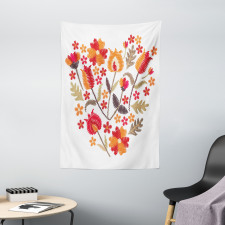 Heart Shaped Flowers Art Tapestry