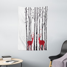 Deer Tree Forest Bird Tapestry