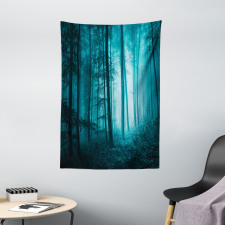 Foggy Dark Country Forest Tapestry