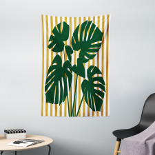 Hawaiian Monstera Stripes Tapestry