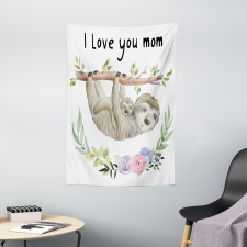 Mom Sloth and Baby Tapestry