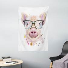 Pig Portrait with Spots Tapestry