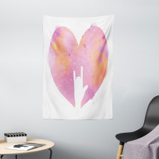 Watercolor Heart Rock Sign Tapestry