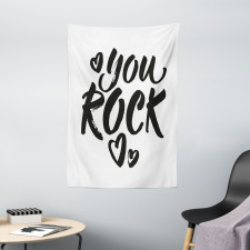 Monochrome Cursive Wording Tapestry