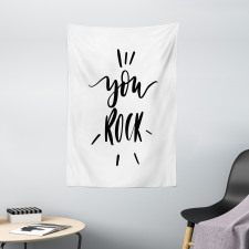 Monochrome Lettering Art Tapestry