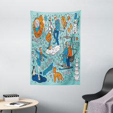 People Winter Activities Tapestry