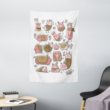 Zentangle Ornate on Pigs Tapestry