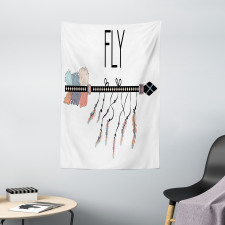 Native Arrow and Feather Fly Tapestry