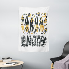 Enjoy Dancing Women Desserts Tapestry