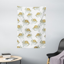 Wild Chameleon Lizard Tapestry