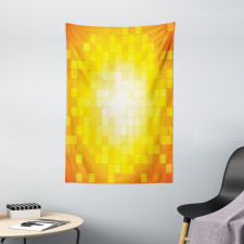 Retro Pixel Art Squares Tapestry