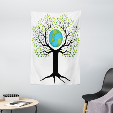 Green Friendly Earth Tapestry