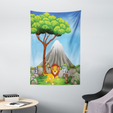 Animals Volcano Tapestry