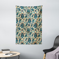 Vintage Colorful Floral Tapestry