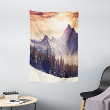 Winter Evening Mountain Tapestry