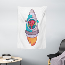 Creature in a Space Rocket Tapestry