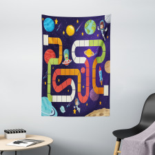 Cartoon Style Children Flying Tapestry