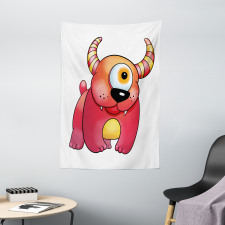 Bizarre Creature with Horns Tapestry