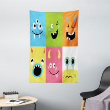 Colorful Blocks Emoticon Tapestry