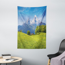 Alps with Meadow Flora Tapestry