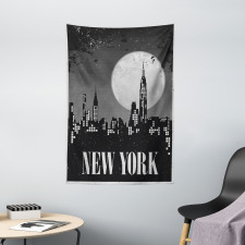 Grunge Nighttime City Tapestry