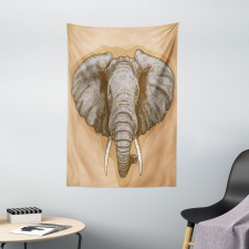 Wild Retro Elephants Tapestry