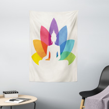 Colorful Lotus Flower Tapestry