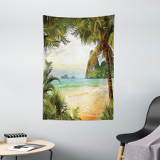 Palm Coconut Trees Beach Tapestry