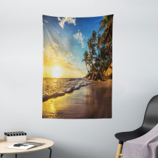 Exotic Beach Sunset Tapestry