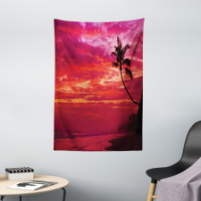 Tropical Island Beach Palms Tapestry