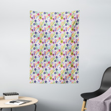 Colorful Translucent Flowers Tapestry