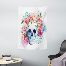 Floral Colorful Skeleton Tapestry