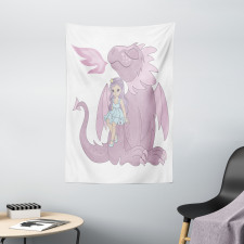 Princess Sitting on Creature Tapestry